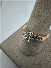 Lady's Diamond Engagement Ring 10 Diamonds .70 Carat T.W. 14K Yellow Gold 4.64g
